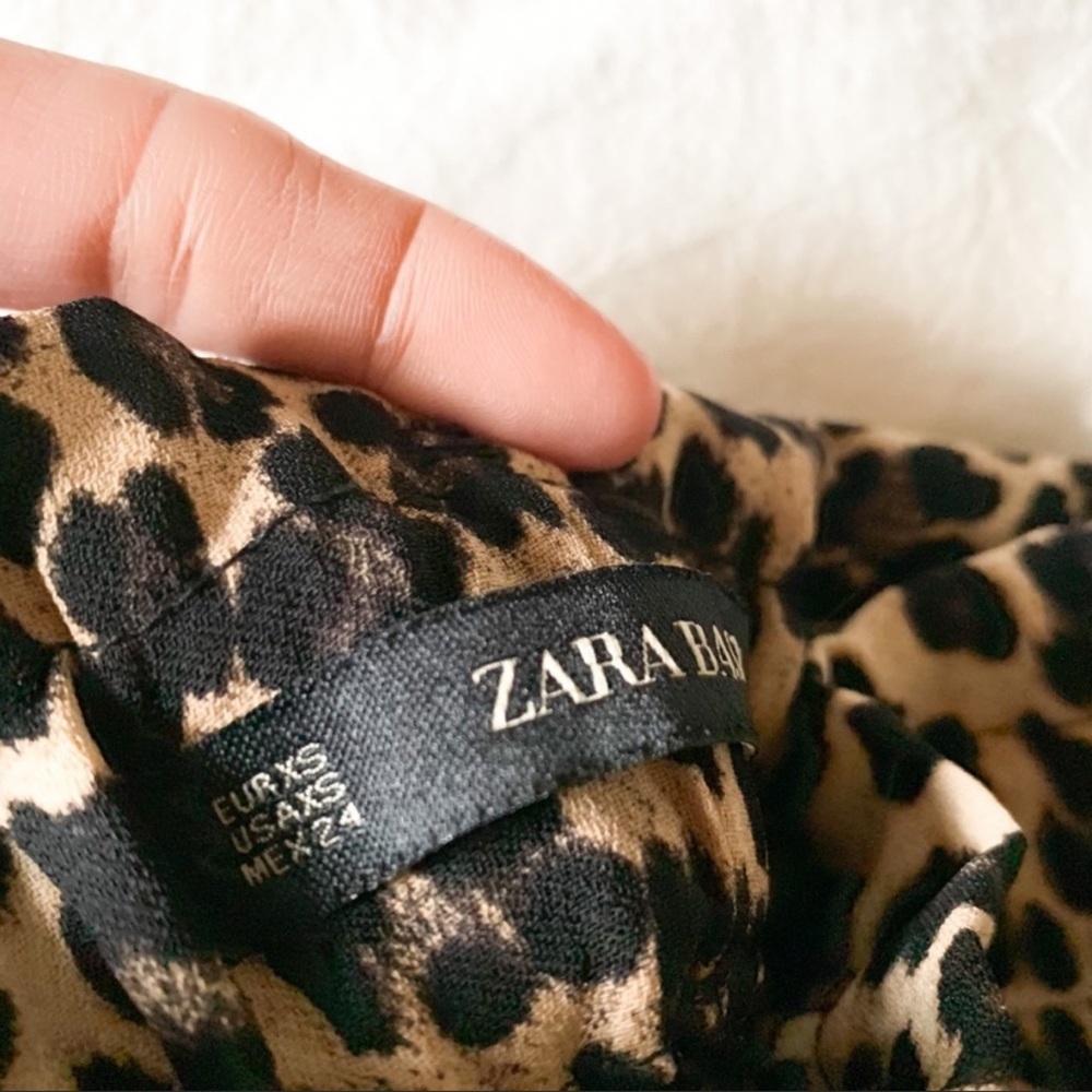 zara paper bag leopard print shorts - Picture 8 of 8
